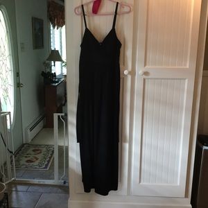 Long black knit dress